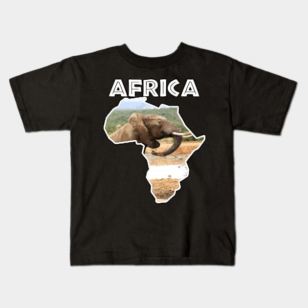 African Wildlife Continent Elephant Rising Kids T-Shirt by PathblazerStudios